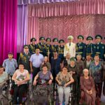 Ұлттық ұланның 5511 әскери бөлімінің әскери оркестрі қарттар үйінде концерт қойды.
